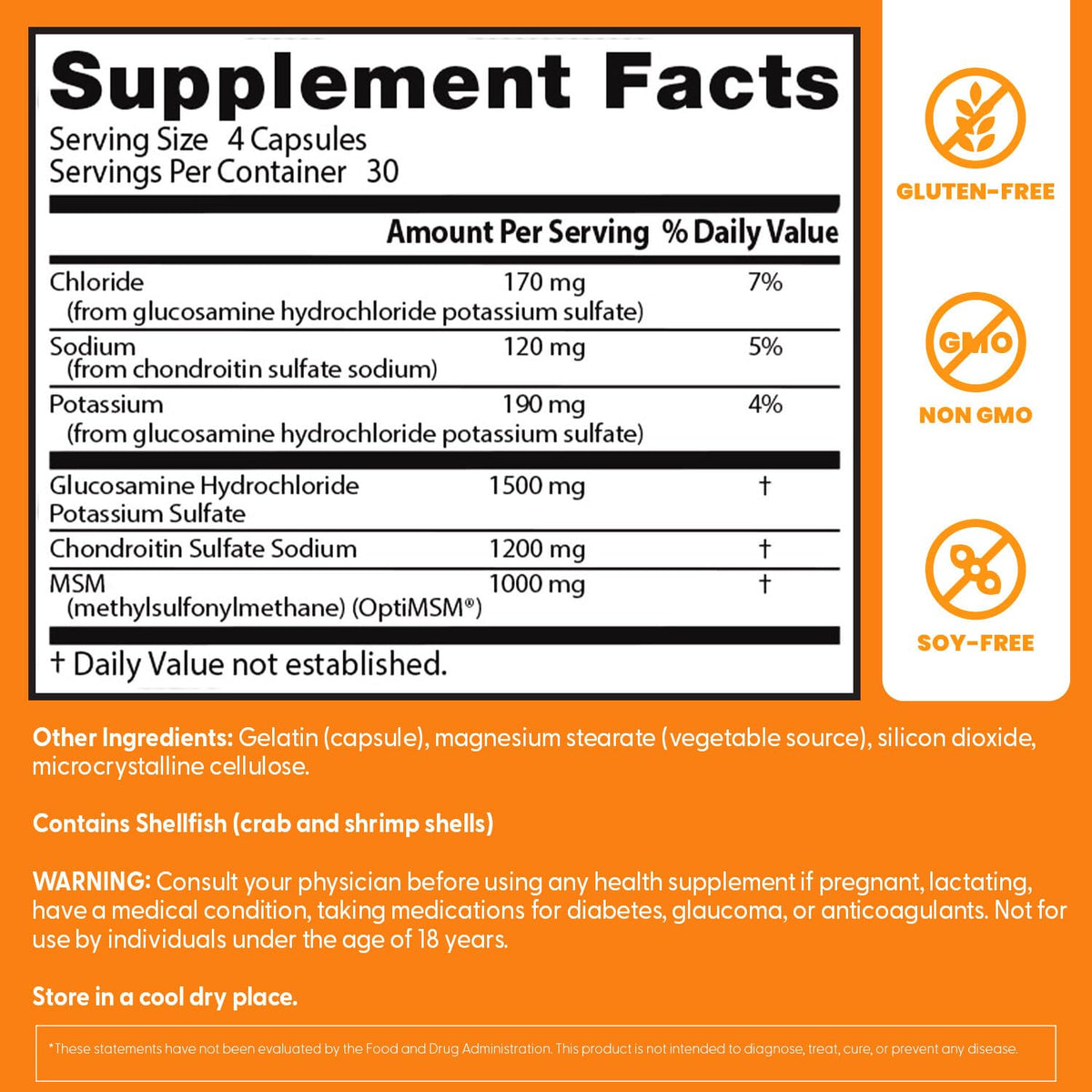 Doctor's BEST Glucosamine Chondroitin MSM - Joint Health Support Supplement for Women & Men, Nutritional Support for Joint Strength, Hair, Skin, & Nails, Gluten Free, Non GMO - 240 Capsules - PrimeBioHealth - canada supplements