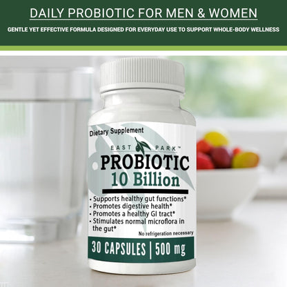 East Park Research d-Lenolate Probiotic Supplement | Probiotic 10 Billion CFUs Supports Gut & Digestive Health | Dietary Supplement Probiotics - PrimeBioHealth - canada supplements