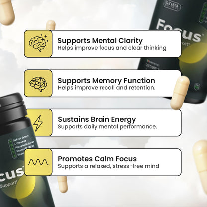 ELEVITA WELLNESS Focus Supplement (Made in Italy) | Premium Blend with L-Theanine, Lion's Mane & B Vitamins, Saffron and Vitamin D | Focus & Cognitive Support for Men & Women - PrimeBioHealth - canada supplements