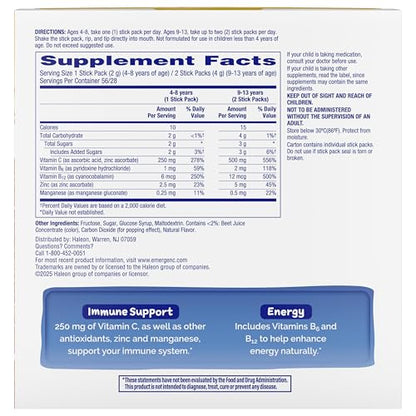 Emergen-C Kidz Crystals, On-the-Go Emergen-C Immune Support Supplement with Vitamin C, B Vitamins, Zinc and Manganese - PrimeBioHealth - canada supplements