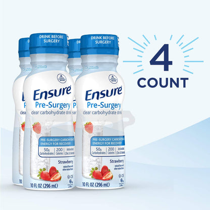 Ensure Pre-Surgery, Clear Carbohydrate Drink, Strawberry, 10 fl oz, 4 Count - PrimeBioHealth - canada supplements
