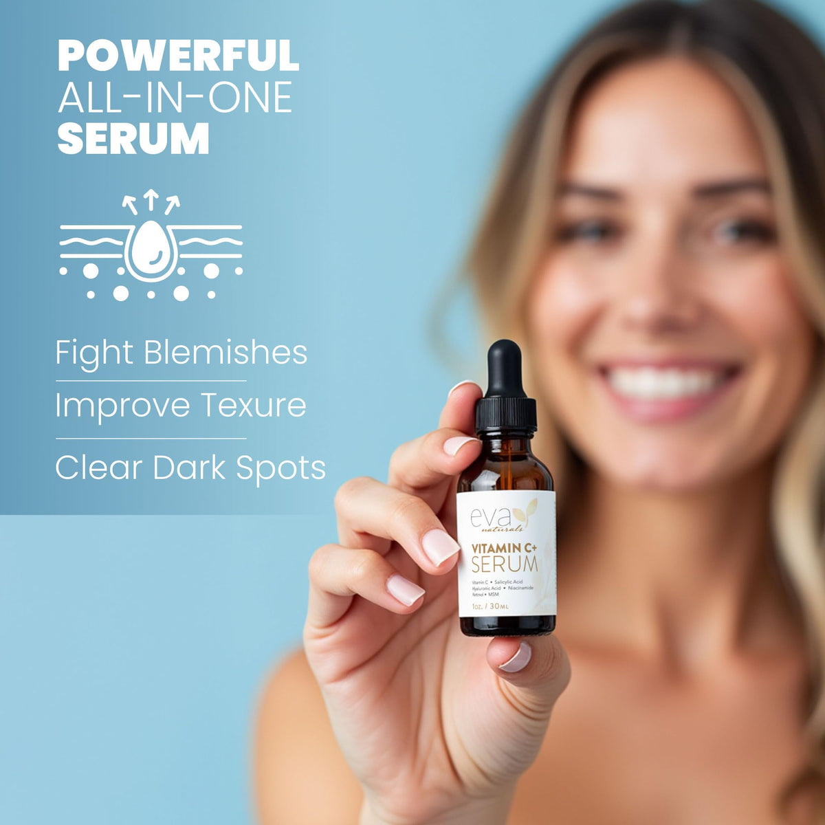 Eva Naturals Vitamin C Serum for Face – Anti Aging Dark Spot Remover & Corrector with Retinol, Hyaluronic Acid - PrimeBioHealth - canada supplements