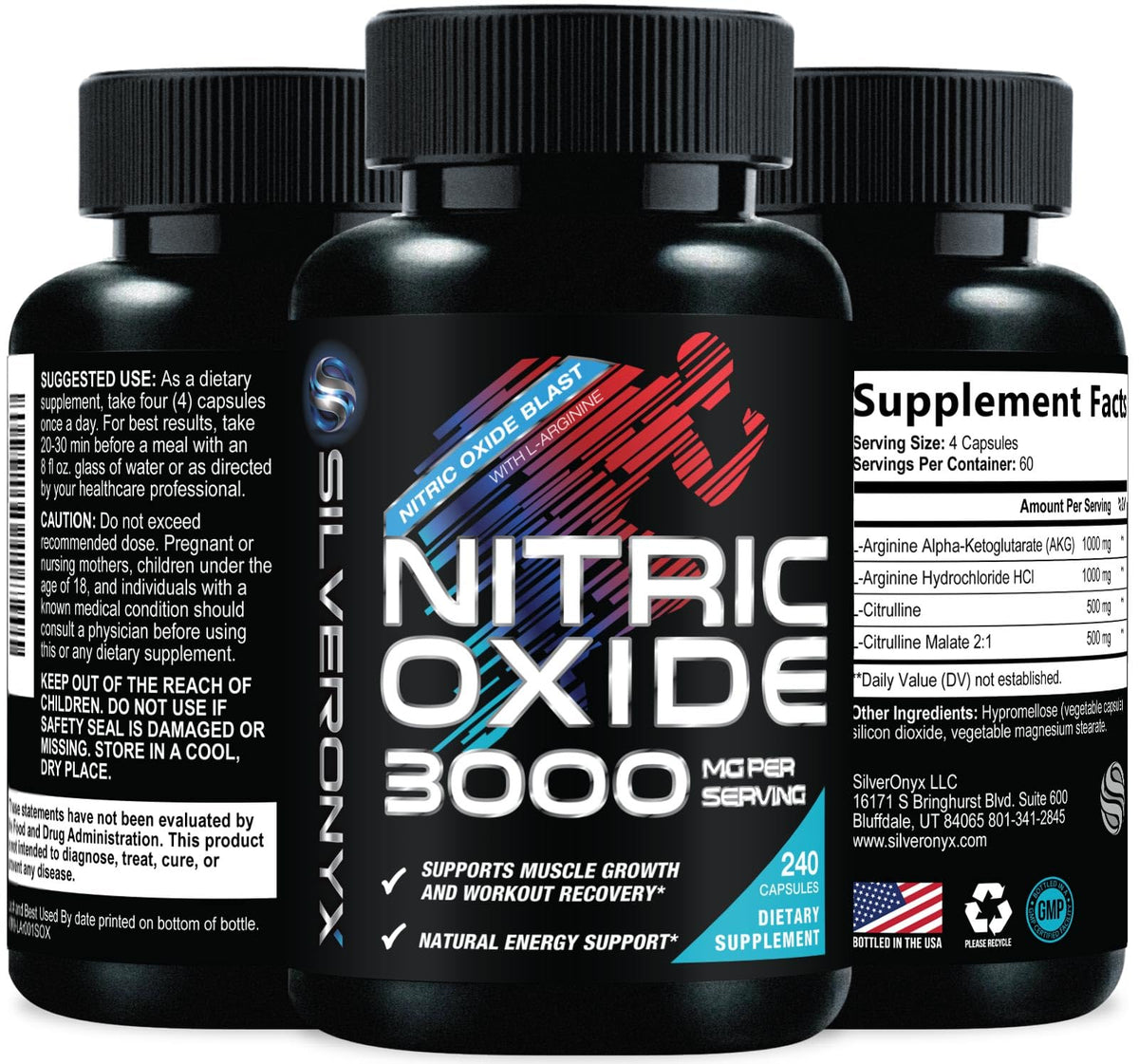 Extra Strength Nitric Oxide Booster - 3X Strength L-Arginine AKG & Citrulline Malate - Men & Women Premium Pre Workout Nitric Booster - Natural Energy & Muscle Support - PrimeBioHealth - canada supplements