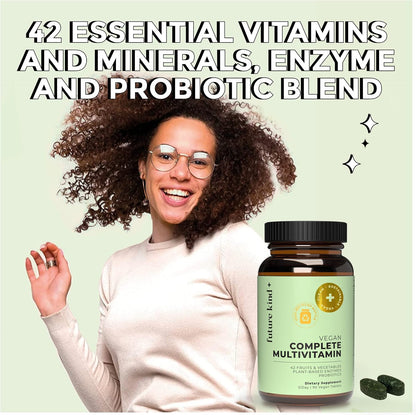 Future Kind Multivitamin Bundle - Vegan Complete Multivitamin and Vegan Essential Multivitamin - Vegan Vitamin B12, Omega 3, and Vitamin D3 - Complete Multivitamin, 42 Vitamins in 1 for Men and Women - PrimeBioHealth - canada supplements