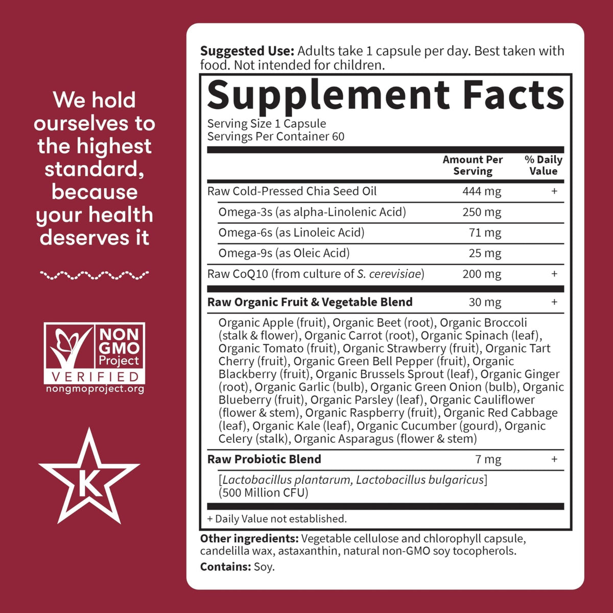 Garden of Life CoQ10 200mg, Vegetarian Omega 3 6 9 Supplement Raw Co Q 10 Chia Seed Oil, Whole Food Nutrition with Antioxidant Support - PrimeBioHealth - canada supplements