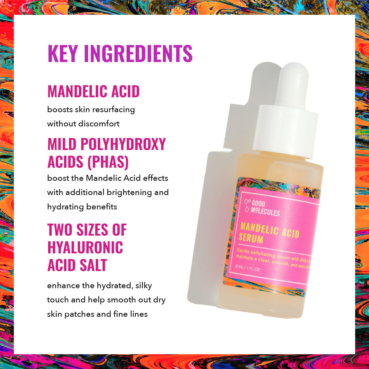 Good Molecules Mandelic Acid Serum - Gentle Face Exfoliator Serum with Ultra Hydrating Hyaluronic Acid - PrimeBioHealth - canada supplements