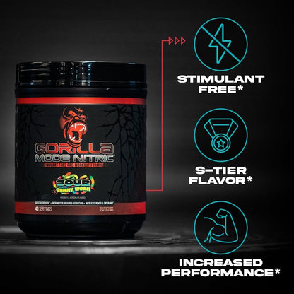 Gorilla Mode Nitric Upgraded Stimulant Free Pre-Workout – Best Tasting and Most Effective Stimulant Free Pre-Workout/Massive Pumps · Vasodilation · Power / 768 Grams (Rocket Frost) - PrimeBioHealth - canada supplements