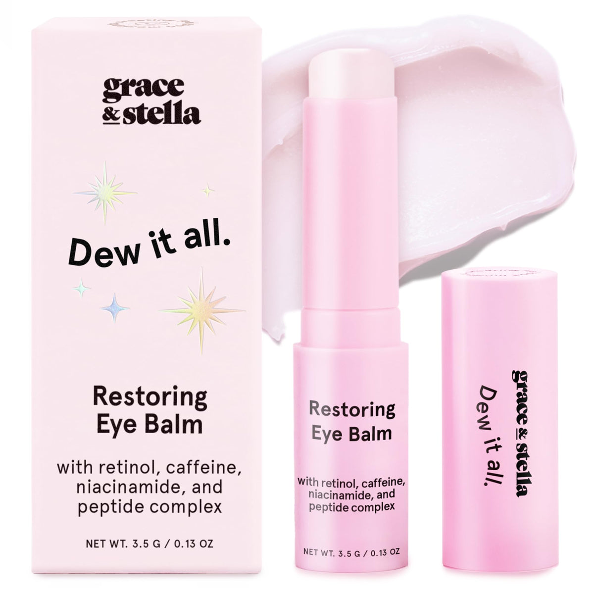 grace & stella Under Eye Brightener Balm Stick - Travel Size Toiletries - Retinol & Caffeine Eye Cream - PrimeBioHealth - canada supplements