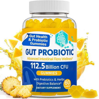 Gut Health & Probiotic Gummies, 112.5 Billion CFU, Sugar Free - 8 Strains + Prebiotics + Herbs - for Digestive, Immune, Diarrhea & Bloating - Gut Health for Women & Men - PrimeBioHealth - canada supplements