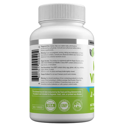 HAYAT Vitamins Vegan Natural Multivitamin, Daily Vitamins with Vitamin A, C, D, E, B1, B2, B3, B6, B12, Biotin, Zinc and More, 2 Month Supply, All Natural - PrimeBioHealth - canada supplements