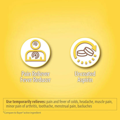 HealthA2Z® Aspirin 325mg | Uncoated Tablets |Original Strength | Pain Reliver |Fever Reducer | Compare to Bayer® Active Ingredients… (120 Counts) - PrimeBioHealth - canada supplements