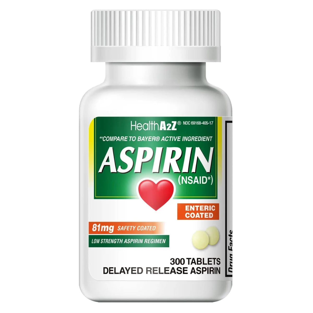 HealthA2Z® Aspirin 81 mg | Low Strength | Enteric Coated | Pain Relief | Reduces Minor Aches Muscle Pain & Cramps | Fever Reducer | Reduces Headache (300 Counts) - PrimeBioHealth - canada supplements