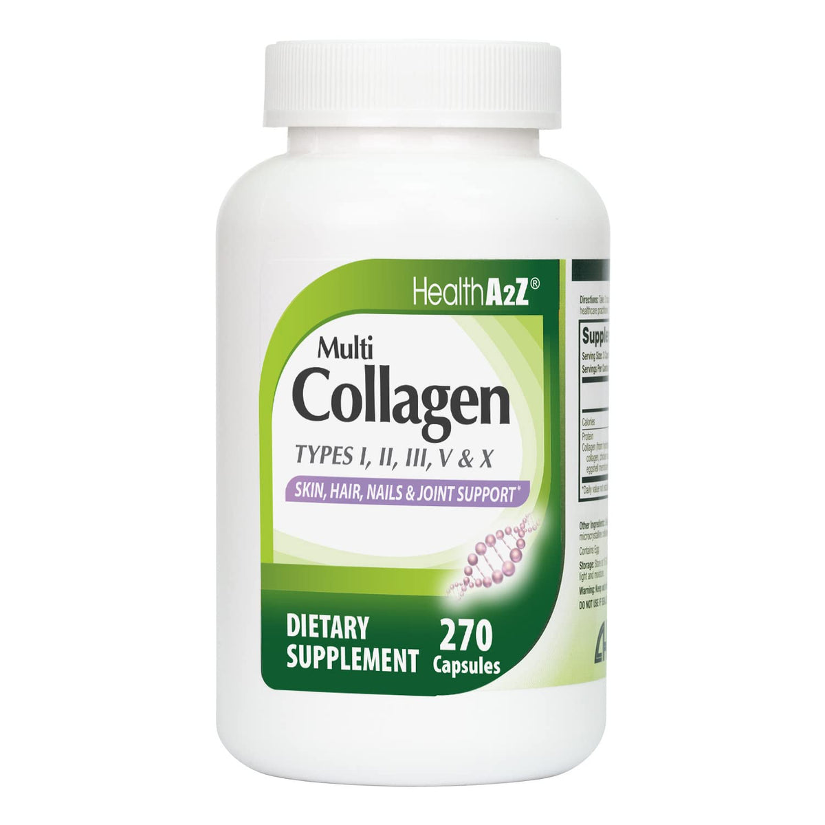 HealthA2Z® Multi Collagen Pills | 1735 mg | 270 Collagen Capsules | Types I, II, III, V & X | for Healthy Skin, Hair, Nails & Joint Support - PrimeBioHealth - canada supplements