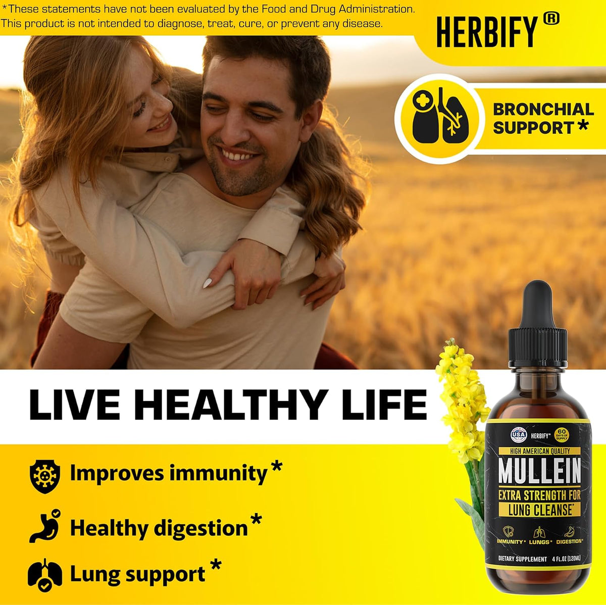 HERBIFY Bundle - Mullein Leaf Extract & Biotin and Collagen - Respiratory Support & Hair Skin and Nails Vitamins Support - PrimeBioHealth - canada supplements