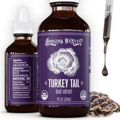 Hodgins Harvest Organic Lion's Mane Fruiting Body Extract Tincture - Mushroom Supplement for Brain Health and Mental Focus - Dual Extract Formula - Extra Concentrated - 4 fl oz Bottle - PrimeBioHealth - canada supplements