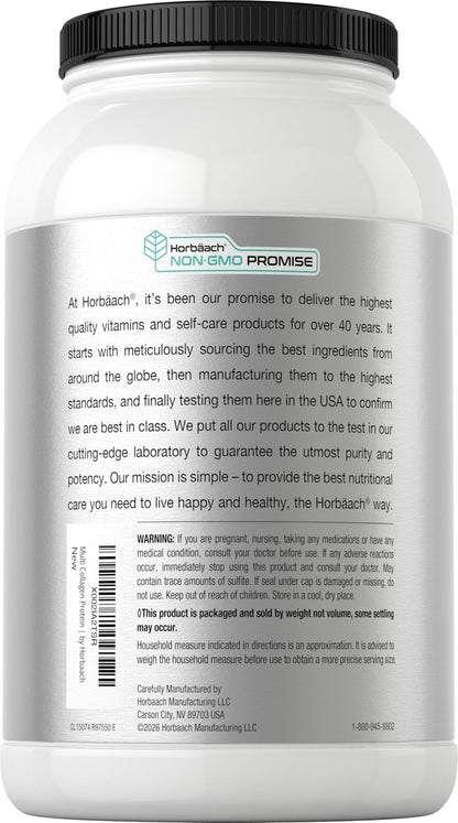 Horbaach Multi Collagen Protein Powder 32 oz | Types I, II, III, IV, V, VII, VIII, X, XII, and XXII | Grassfed Collagen Peptides - PrimeBioHealth - canada supplements