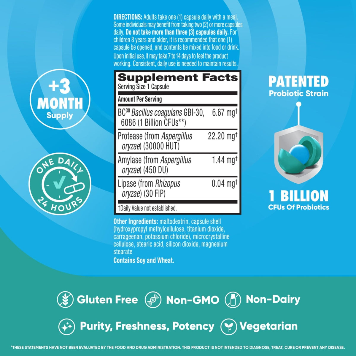 IBS Daily Probiotic Capsules for Digestive Health & Gut Health, Digestive Advantage Probiotics For Men and Women (96 count box) - Digestible Enzymes - PrimeBioHealth - canada supplements