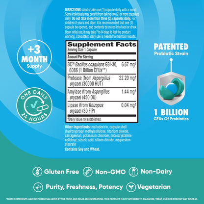 IBS Daily Probiotic Capsules for Digestive Health & Gut Health, Digestive Advantage Probiotics For Men and Women (96 count box) - Digestible Enzymes - PrimeBioHealth - canada supplements