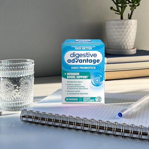 IBS Daily Probiotic Capsules for Digestive Health & Gut Health, Digestive Advantage Probiotics For Men and Women (96 count box) - Digestible Enzymes - PrimeBioHealth - canada supplements