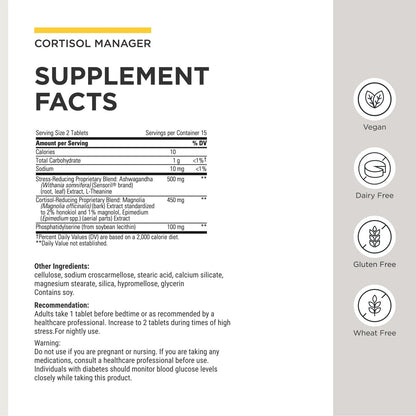 Integrative Therapeutics Cortisol Manager - Balance Cortisol & Support Relaxation for Restful Sleep* - Includes Ashwagandha & L-Theanine for Confidence with Less Stress - PrimeBioHealth - canada supplements