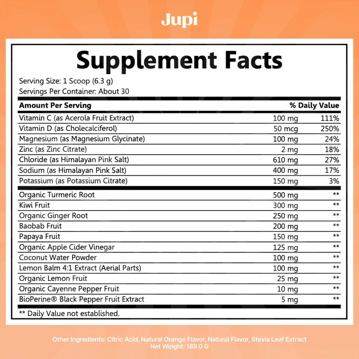 Jupi Hydration & Wellness Powder – Turmeric & Ginger shots, Vitamin C Supplement for Energy, Immune Support & Digestive Health – Vegan, Gluten-Free Drink Mix - PrimeBioHealth - canada supplements
