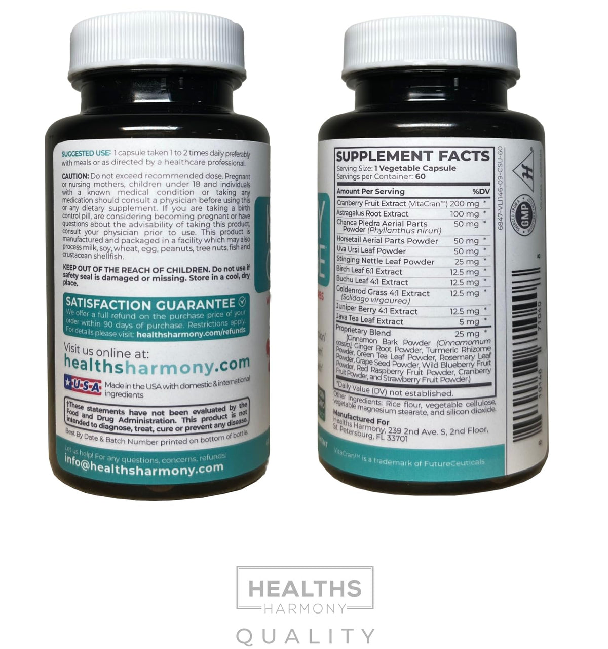 Kidney Cleanse Detox (Non-GMO) Support Healthy Urinary Tract- Powerful VitaCran Cranberry Extract & Herbs – Healthy Kidney Support Supplement - 60 Vegetarian Capsules (No Pills) - PrimeBioHealth - canada supplements