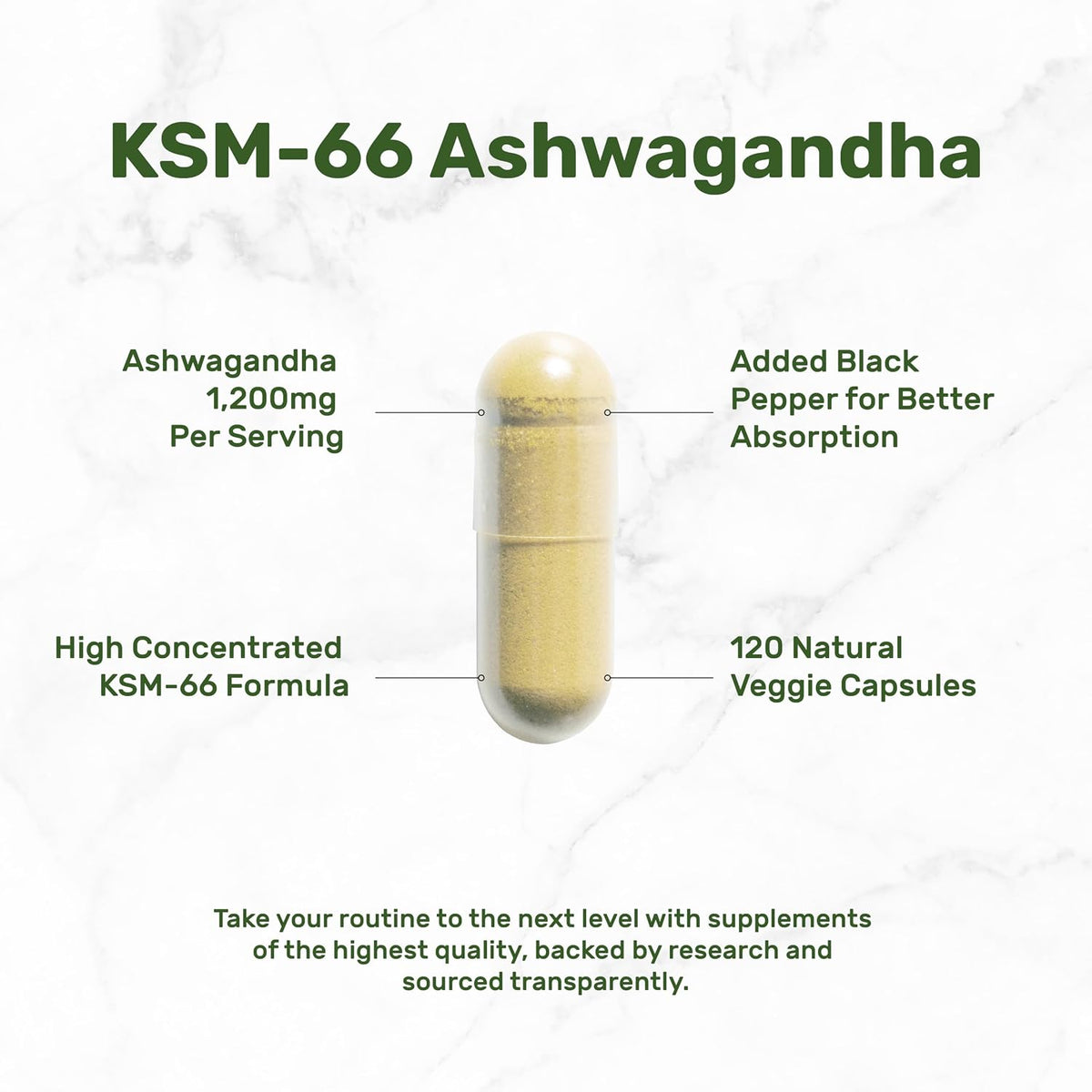 KSM 66 Ashwagandha 1,200mg with Black Pepper, 120 Veggie Capsules – Extra Strength Root Extract – High Absorption – Adaptogenic Supplements for Relaxation, Energy, & Brain Health – Non-GMO - PrimeBioHealth - canada supplements