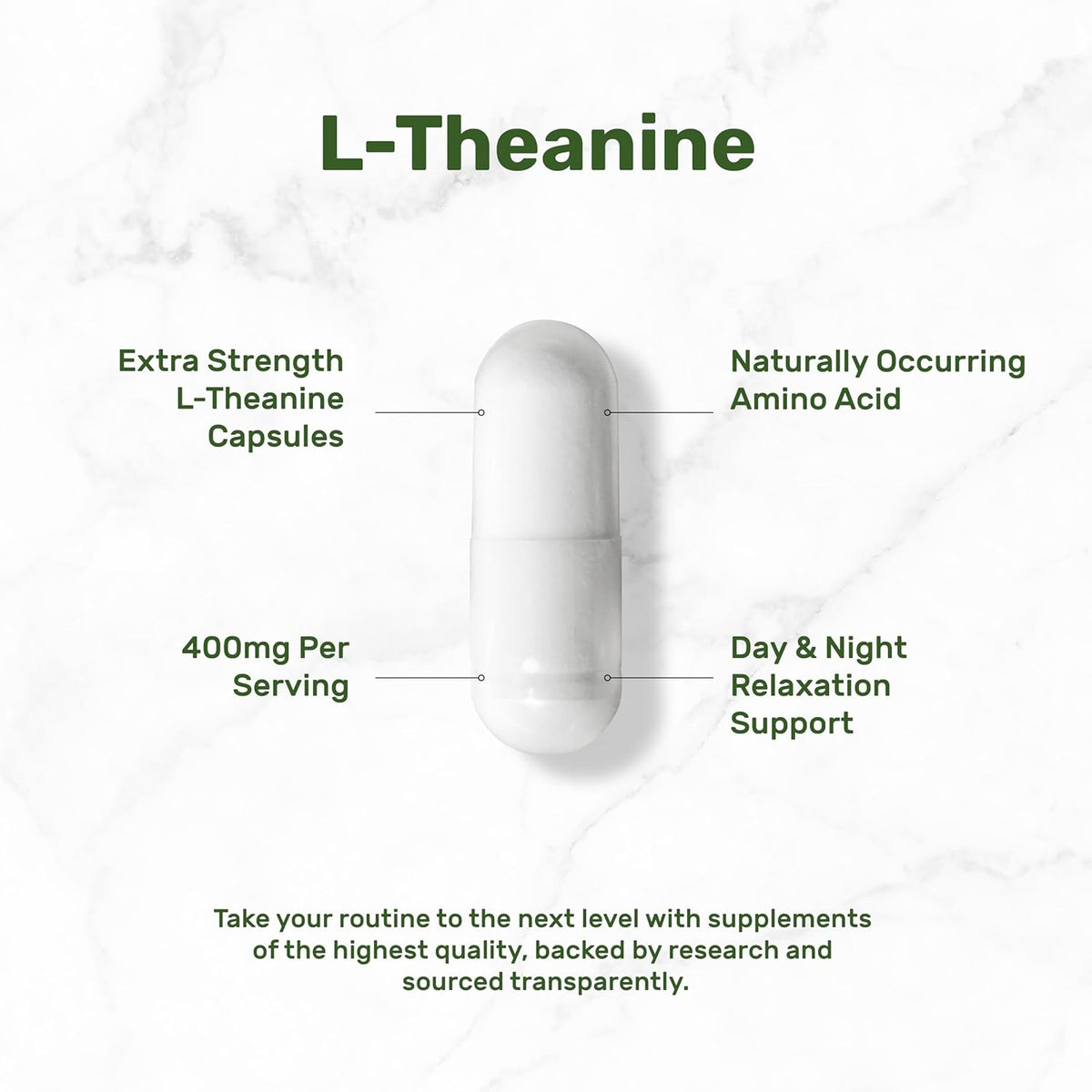 L-Theanine 400mg, 400 Capsules – Extra Strength Theanine Supplement – Amino Acids for Focus & Relaxation Support – Non-GMO & Gluten Free - PrimeBioHealth - canada supplements