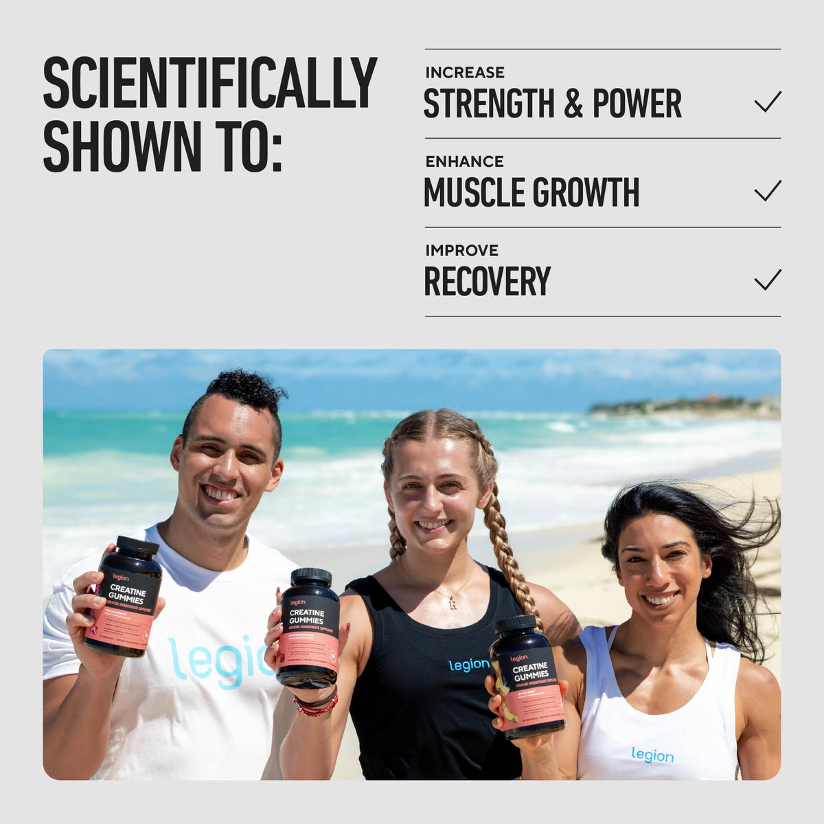 LEGION Creatine Monohydrate Gummies – Clean Chewable Creatine Supplement for Strength, Endurance & Muscle Recovery – 30 Sour Watermelon Flavor Servings - PrimeBioHealth - canada supplements