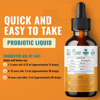 Liquid Probiotic for Women, Men, Kids, Toddler Probiotic: USDA Organic Probiotics, Vegan Probiotic Liquid & Alfalfa Blend + Acidophilus for Gut Health, - PrimeBioHealth - canada supplements