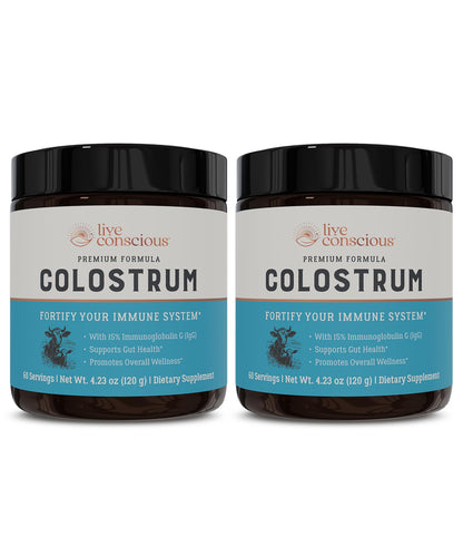 Live Conscious Colostrum Powder - Grass Fed Colostrum Supplement with Lactoferrin for Iron Absorption - Bovine Colostrum an Immune System Supplement - PrimeBioHealth - canada supplements