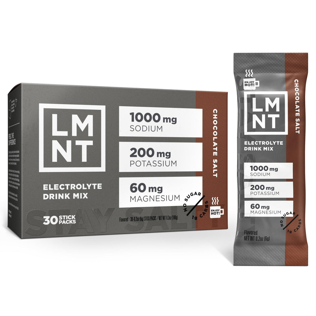 LMNT Zero Sugar Hot Chocolate or Coffee Mixer - Chocolate Salt | Drink Mix | 30-Count - PrimeBioHealth - canada supplements