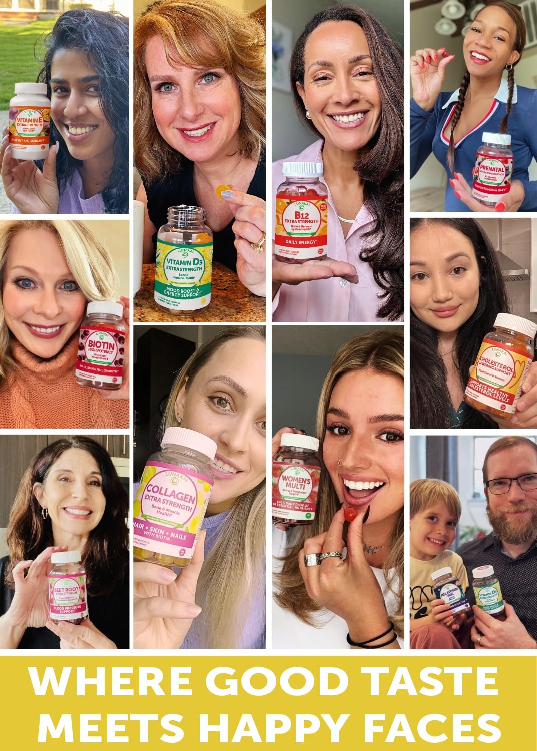 Lunakai USA Made Collagen Peptides Gummies - 200mg Non-GMO Anti-Aging Formula with Biotin, Zinc, Vitamins C - PrimeBioHealth - canada supplements