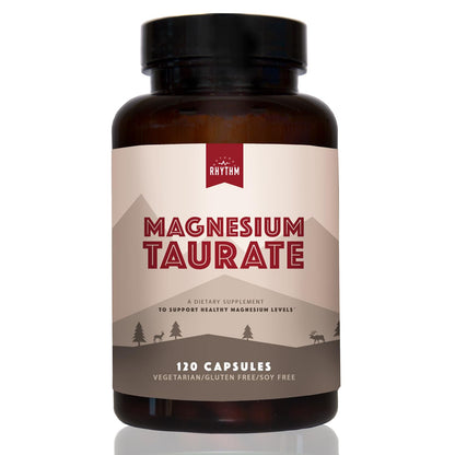 Magnesium Taurate 750mg (150mg Elemental Magnesium) – 120 Vegetarian Capsules – High-Absorption Magnesium Taurate Supplement for Heart, Muscle, and Nerve Support - PrimeBioHealth - canada supplements