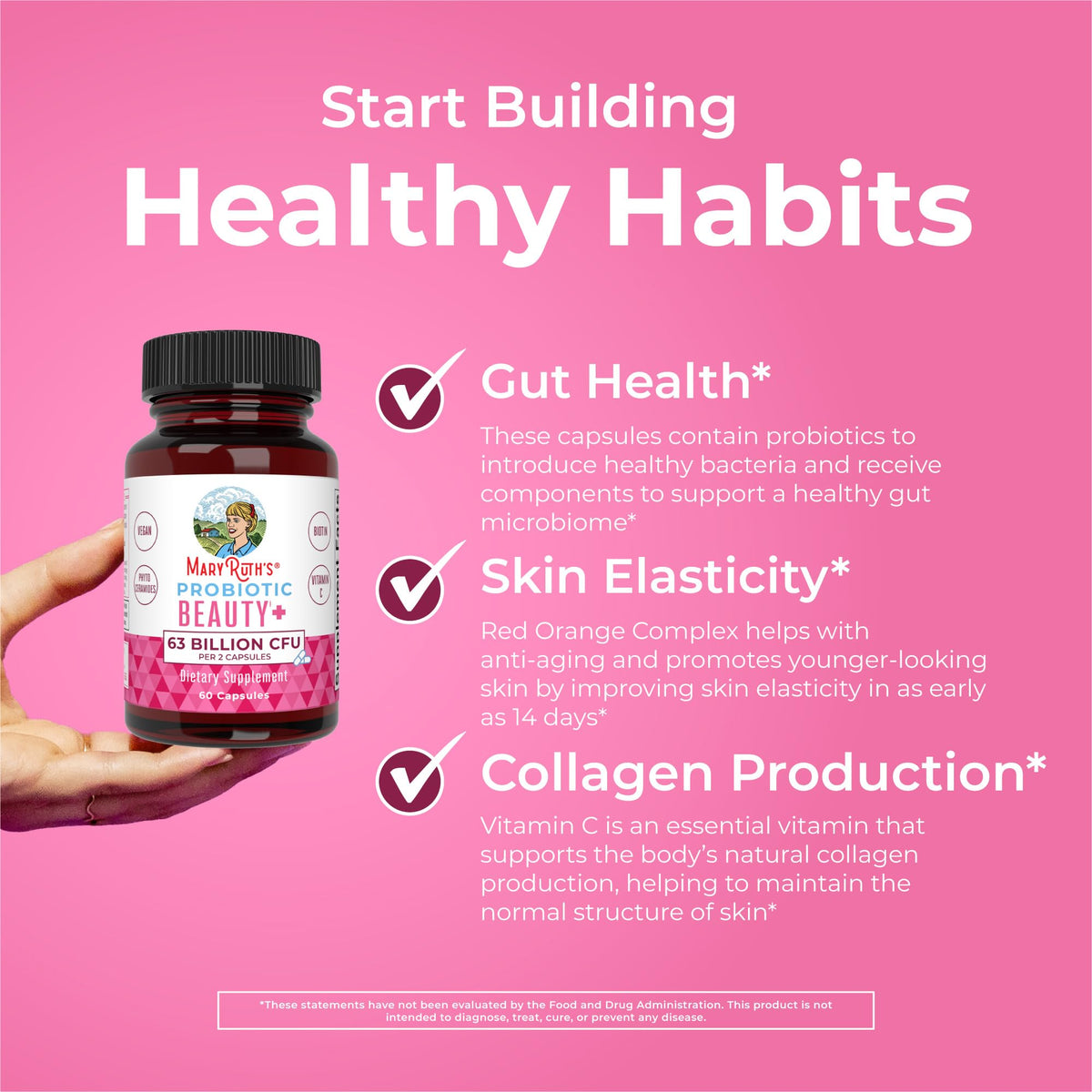 MaryRuth Organics Probiotic Beauty Capsules | Vegan Collagen Support | Anti Aging | Gut Health | Hair Skin and Nails Vitamins | Skin Care - PrimeBioHealth - canada supplements