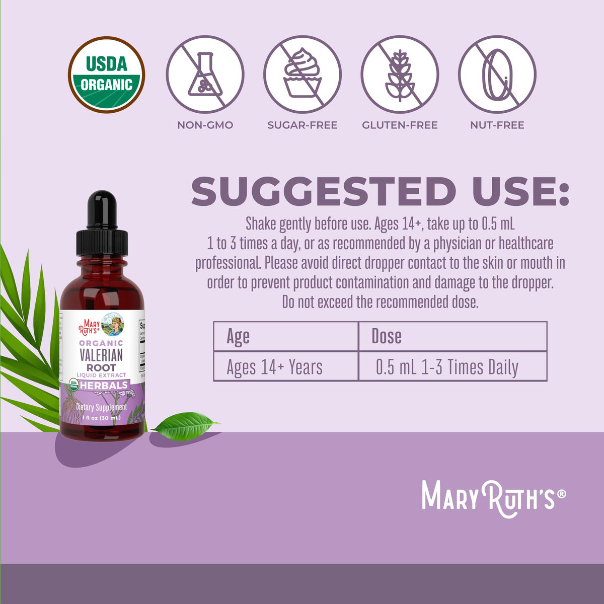 MARYRUTH'S Organics Valerian Root Liquid Drops | 2 Month Supply | Sugar Free | USDA Organic Valerian Root Drops | Support Sleep | Calm and Stress Relief - PrimeBioHealth - canada supplements
