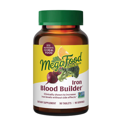 MegaFood Blood Builder Iron Supplement for Women & Men - Increase Iron Levels Without Side Effects - Combats Fatigue - with Vitamin B12, Folic Acid - PrimeBioHealth - canada supplements