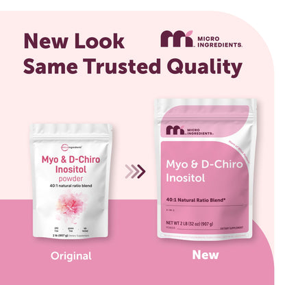 Micro Ingredients Myo-Inositol & D-Chiro Inositol Powder 1lb, 221 Servings | 40:1 Ideal Ratio Inositol Supplement for Women* | Support Hormonal Balance & Ovarian Health* | Non-GMO, Vegan, Filler-Free - PrimeBioHealth - canada supplements