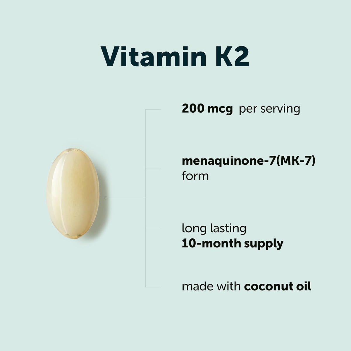 Micro Ingredients Vitamin K2 MK-7 200 mcg Per Serving, 300 Coconut Oil Softgels | K2 Vitamin Supplement with Coconut Oil | Non-GMO - PrimeBioHealth - canada supplements