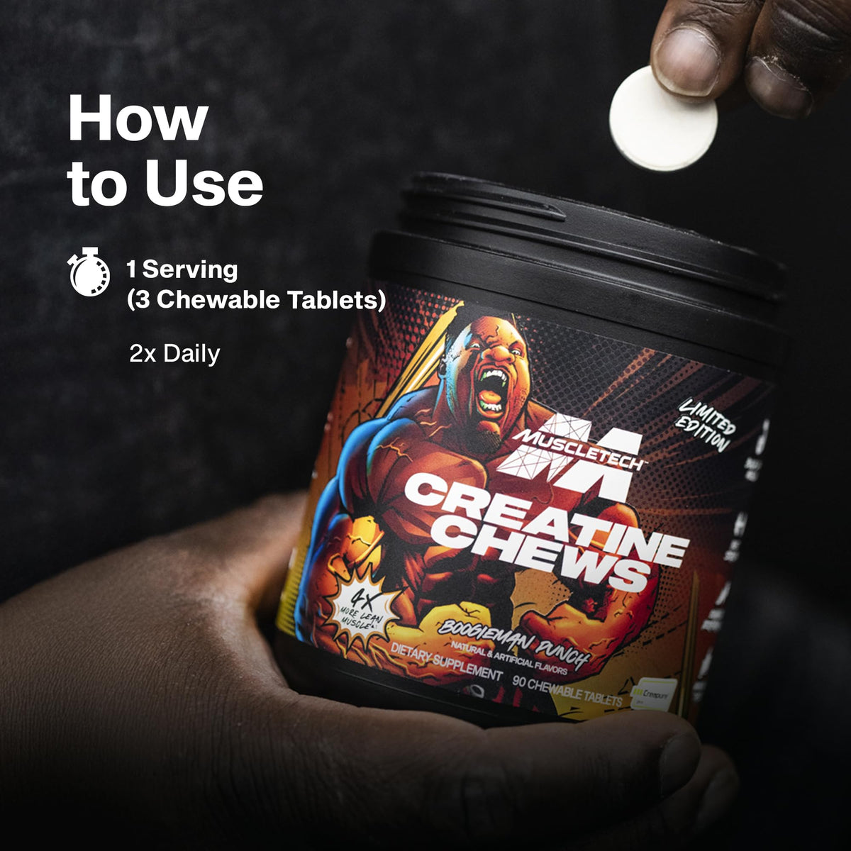 MuscleTech Creatine Chews - Creapure Monohydrate Supplement for Muscle Recovery, Muscle Builder & Energy Boost - Pre Workout Supplement for Men & Women - PrimeBioHealth - canada supplements