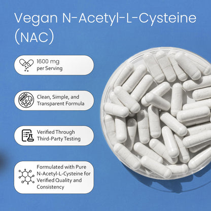 NaturaLife Labs N-Acetyl-L-Cysteine (NAC) 1600 mg – 100 Capsules - Vegan, Non-GMO & Gluten-Free - PrimeBioHealth - canada supplements
