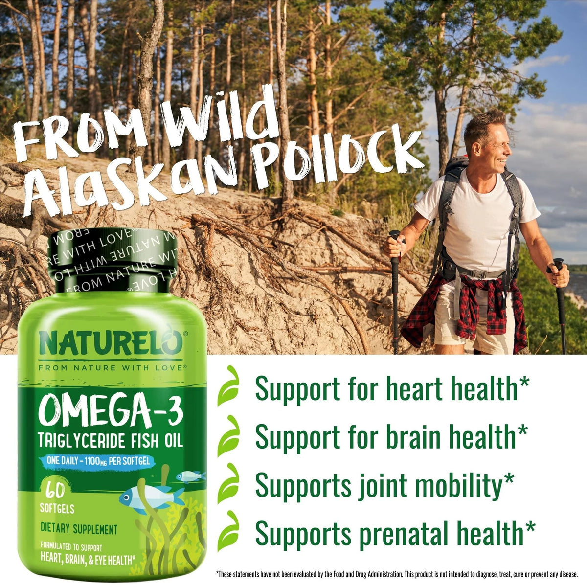 NATURELO Burpless Omega 3 Fish Oil Supplement - 1100mg Triglyceride Omega-3, EPA + DHA, Liquid Fish Oil for Heart, Eye, Brain, Joint Health - PrimeBioHealth - canada supplements