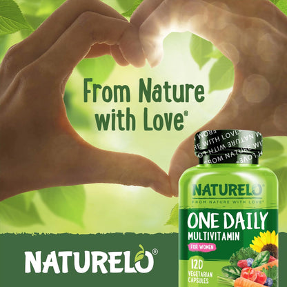 NATURELO One Daily Multivitamin for Women w/Vitamin B12, 120 Ct, Energy Support, Whole Food Daily Women Multivitamin Supplement, Nourish Hair/Skin/Nail, Non-GMO - PrimeBioHealth - canada supplements