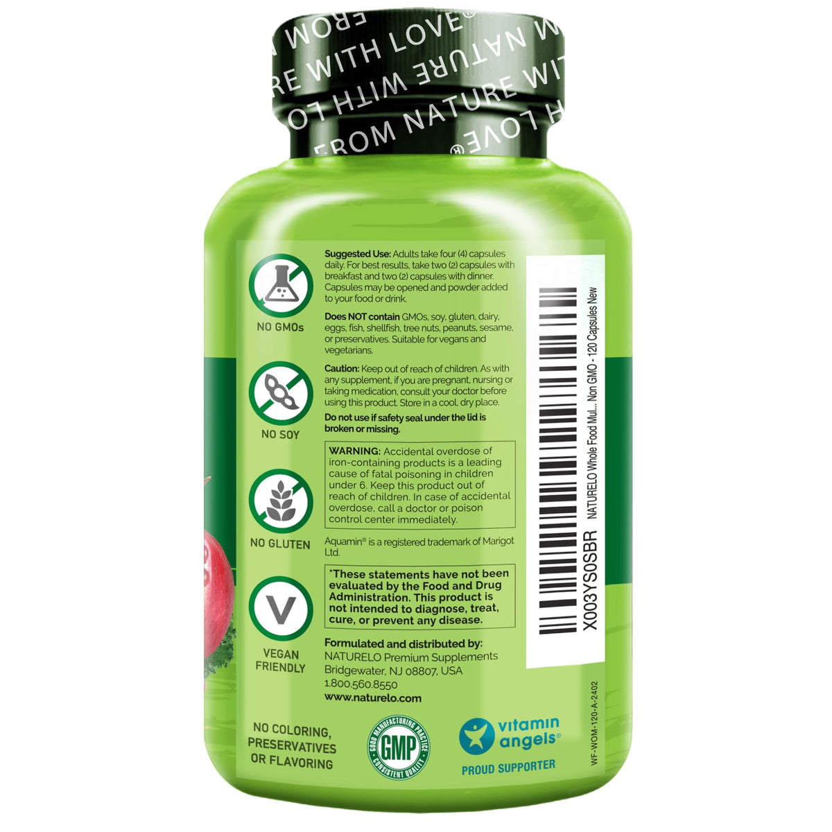 NATURELO Whole Food Multivitamin for Women - with Vitamins, Minerals, & Organic Extracts - Supplement for Energy and Heart Health - PrimeBioHealth - canada supplements