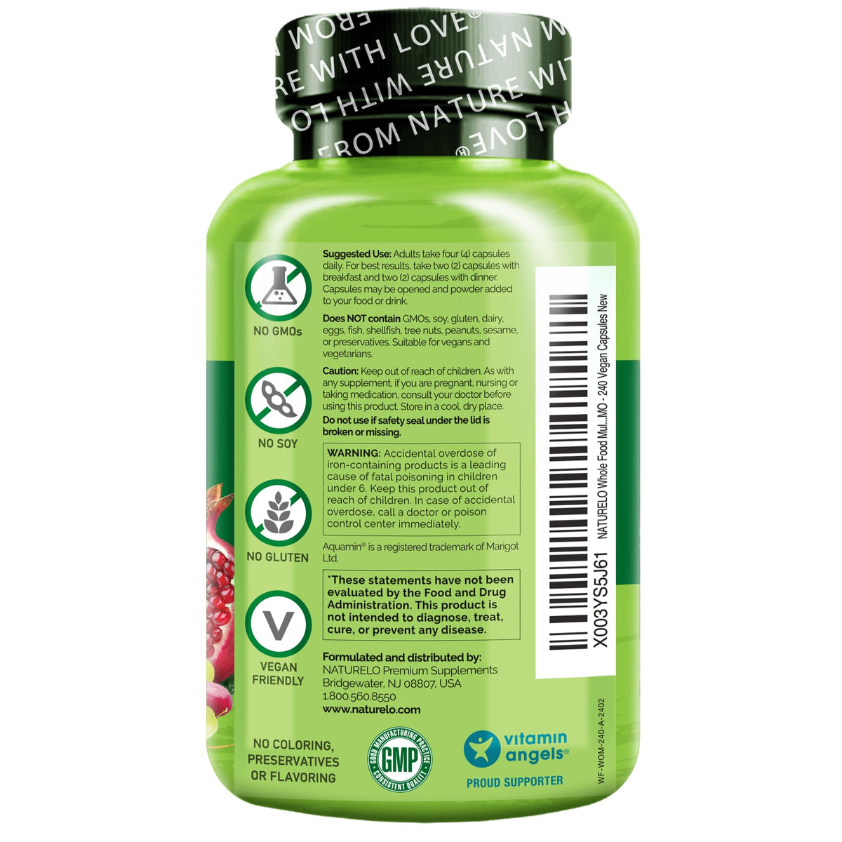 NATURELO Whole Food Multivitamin for Women - with Vitamins, Minerals, & Organic Extracts - Supplement for Energy and Heart Health - PrimeBioHealth - canada supplements