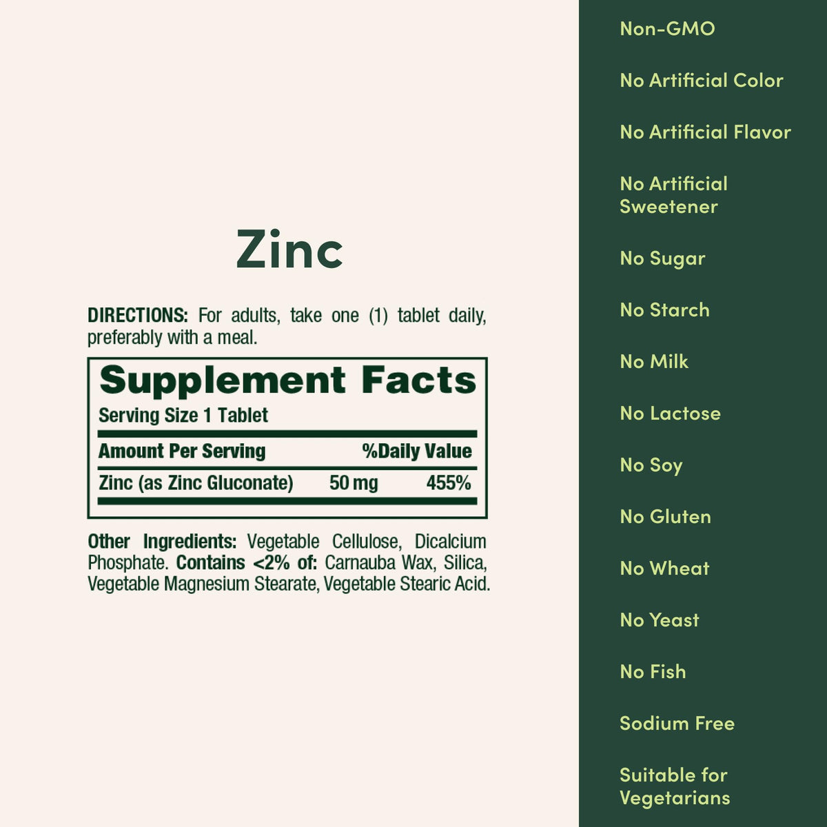 Nature’s Bounty Zinc 50mg, Immune Support & Antioxidant Supplement, Promotes Skin Health, 1 Caplet Per Day, Gluten Free, 250 Vegetarian Caplets - PrimeBioHealth - canada supplements