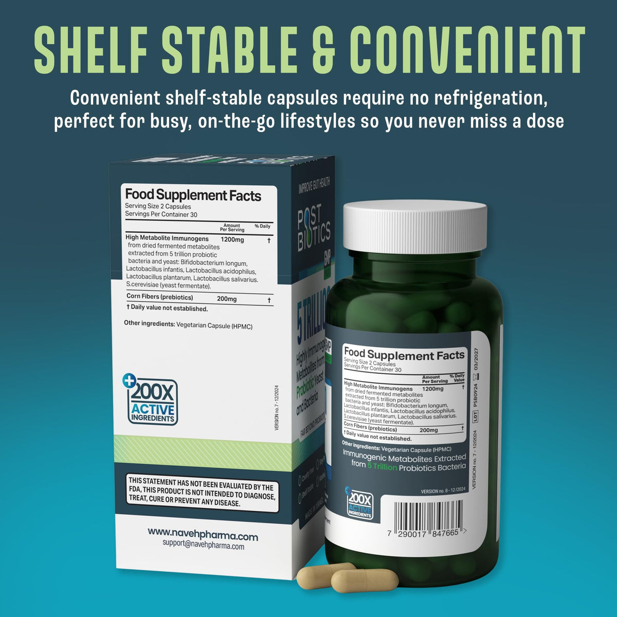 NAVEH PHARMA Adult Postbiotics Capsules for Women and Men | Postbiotics for Gut Health with 200X Ingredients Than Probiotic and Prebiotic | Supports Immunity, Digestion, Microbiome & Metabolism - PrimeBioHealth - canada supplements
