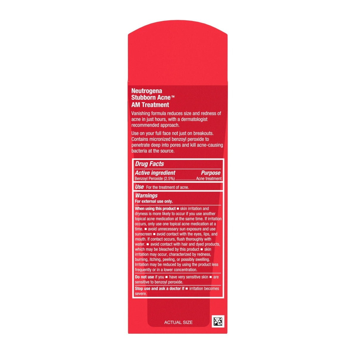 Neutrogena Stubborn Acne AM Face Treatment with 2.5% Micronized Benzoyl Peroxide Acne Medication, Oil-Free Daily Facial Treatment Reduces Size - PrimeBioHealth - canada supplements