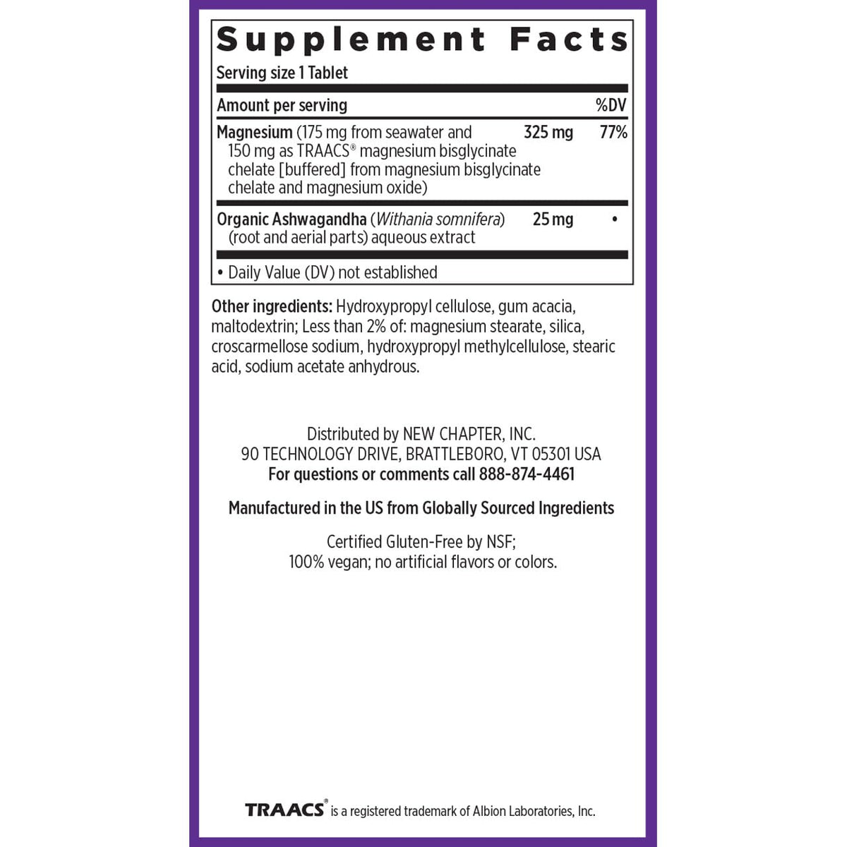 New Chapter Magnesium + Ashwagandha Supplement, 325 mg with Magnesium Glycinate for Muscle Relaxation & Recovery, Heart, Nerve & Bone Health, 2.5X Absorption - PrimeBioHealth - canada supplements