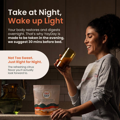Nighttime Prebiotic Fiber Powder with Digestive Enzymes & Magnesium Glycinate for Sleep, On-The-Go Travel 7 Pack | Gut Health Supplement for Women & Men - Bloating Relief Soluble and Insoluble Fiber - PrimeBioHealth - canada supplements